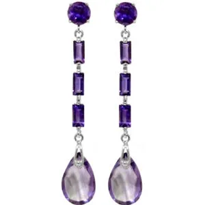 8.6 Carat 14K Solid Yellow Gold Boheme Amethyst Earrings