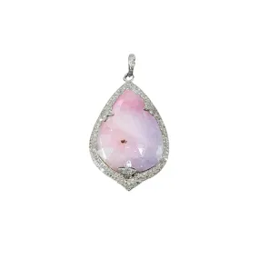 925 Silver Natural Pink Sapphire Victorian Pendant