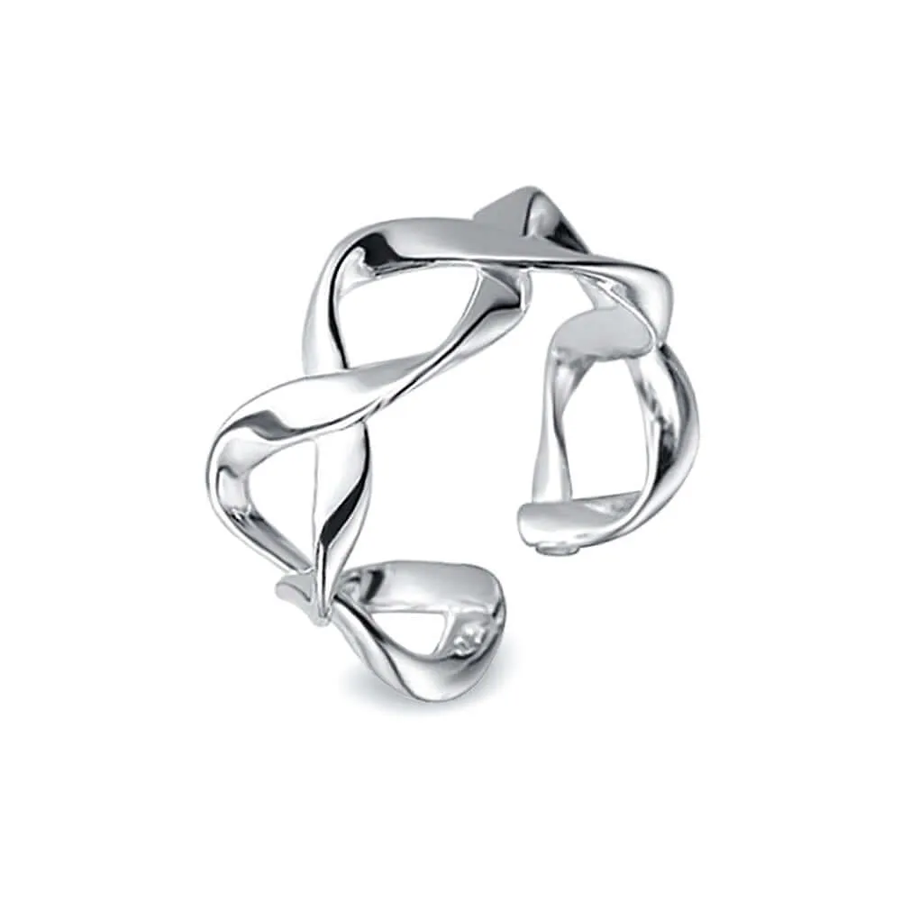 925 Sterling Silver Geometric Hollow Plain Ring