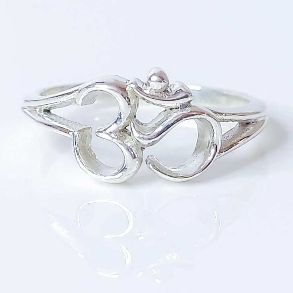 925 Sterling Silver Ohm Sanskrit Ring