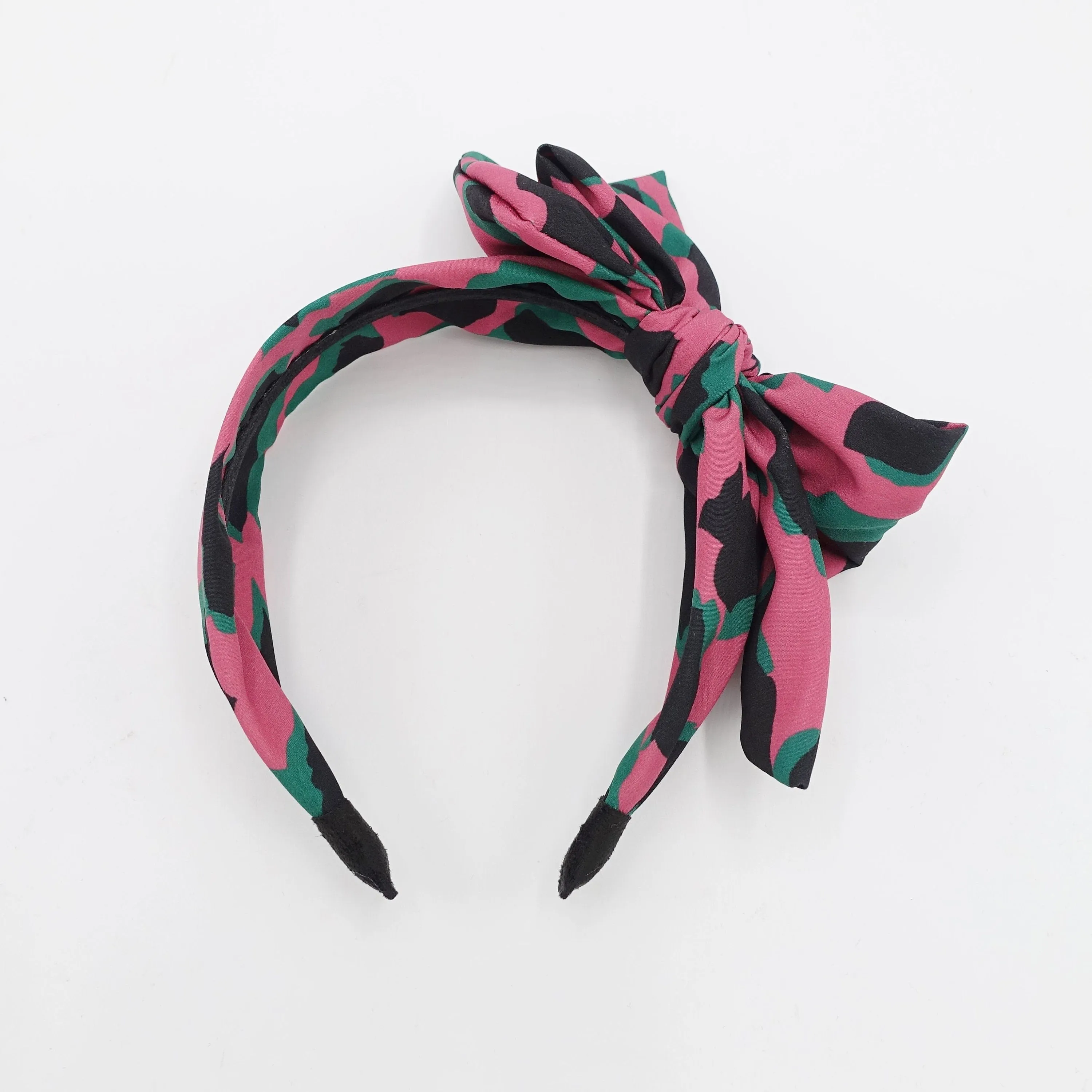 abstract flower print headband bow knotted hairband fashion headband for women hair accessory