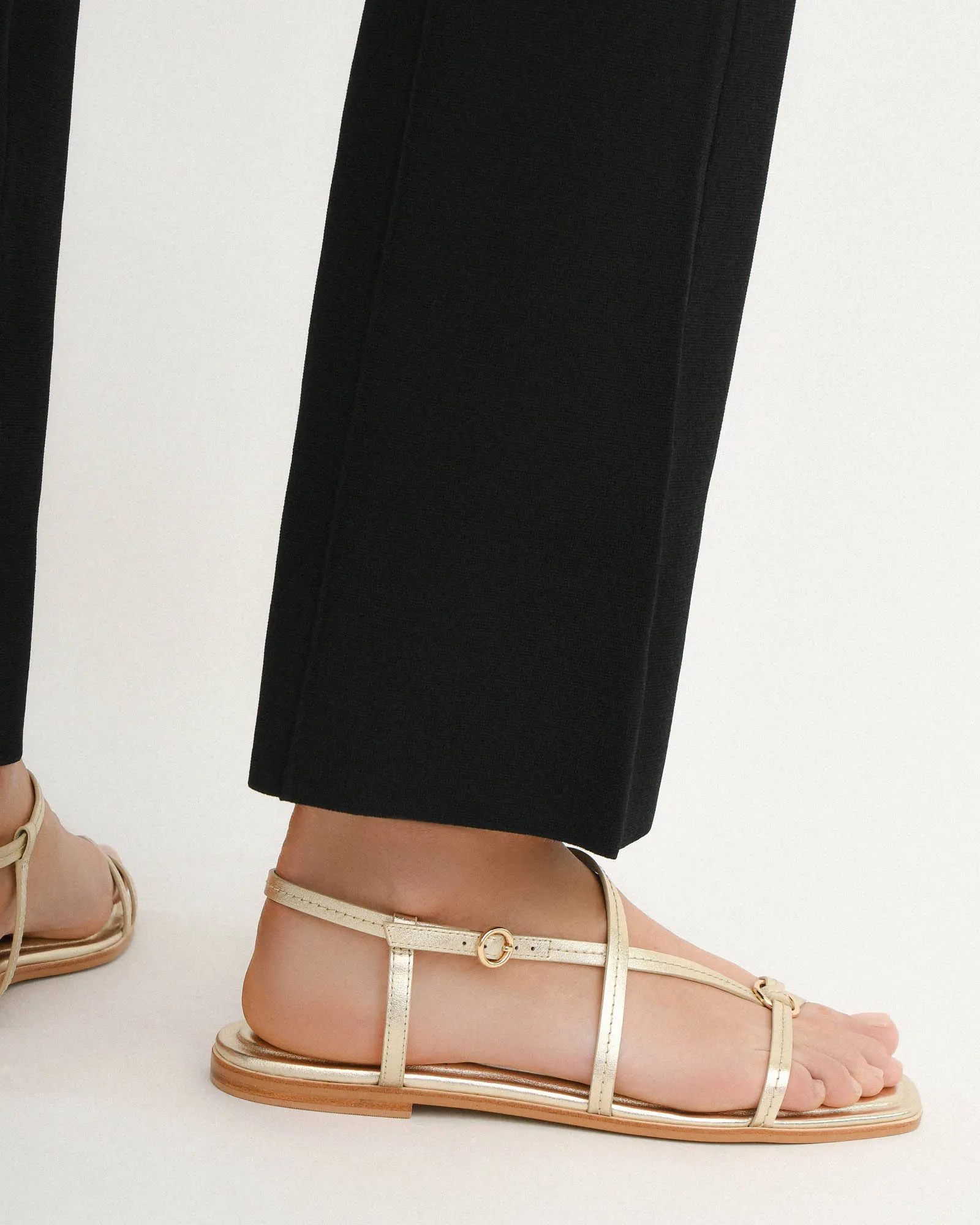 ADDI FLAT SANDALS SOFT GOLD LEATHER