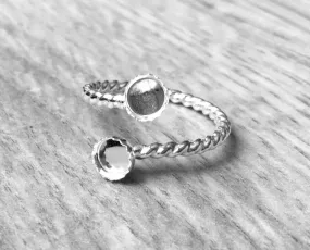 Adjustable Ring Blank | Double Bezel Cup Setting