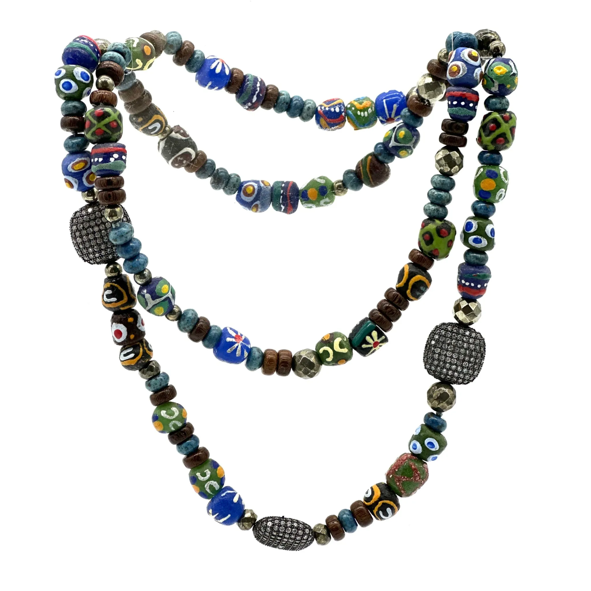 African Beaded Strand Necklace