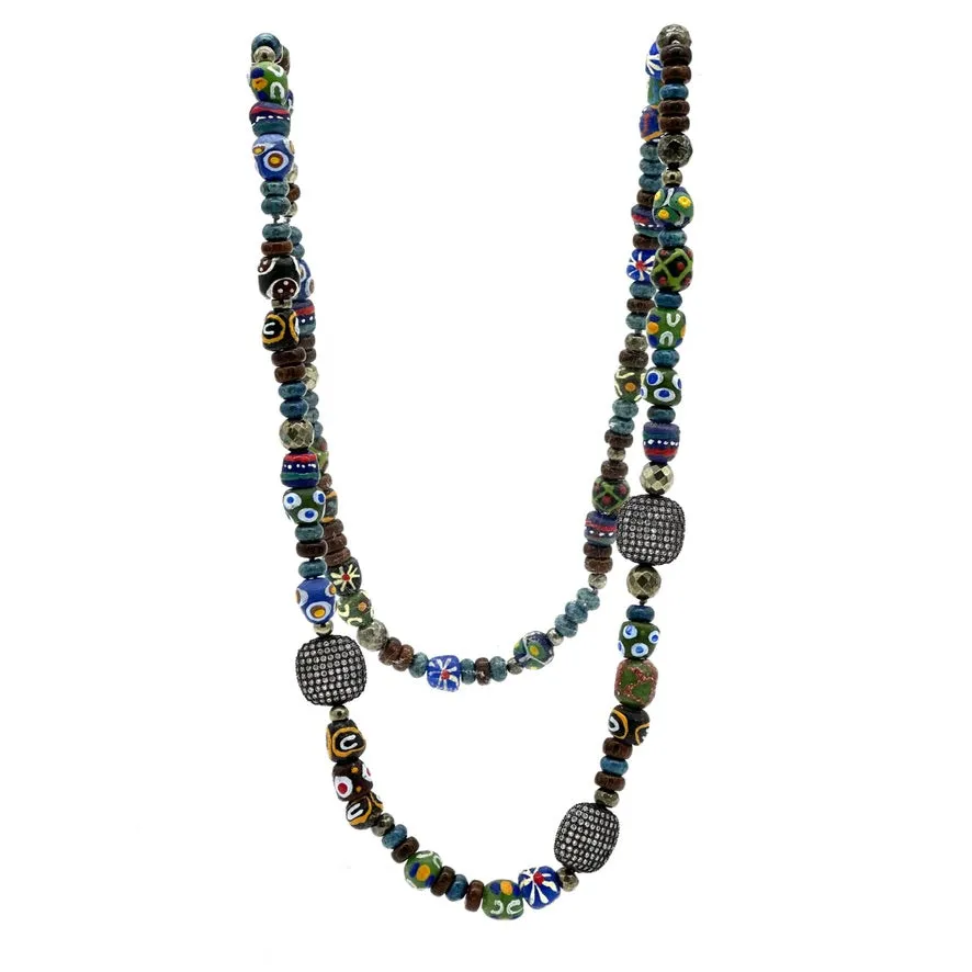 African Beaded Strand Necklace