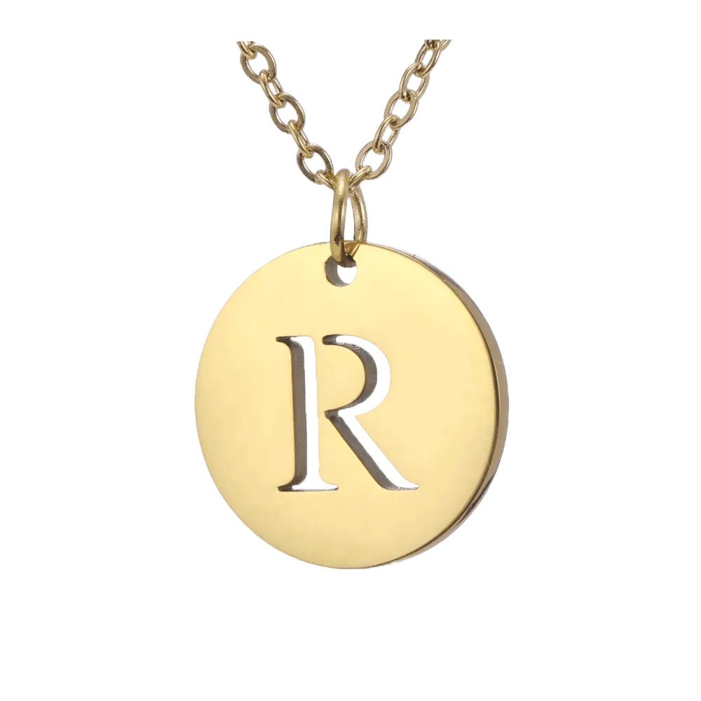 Alphabet Necklace Gold Plated - Letter R