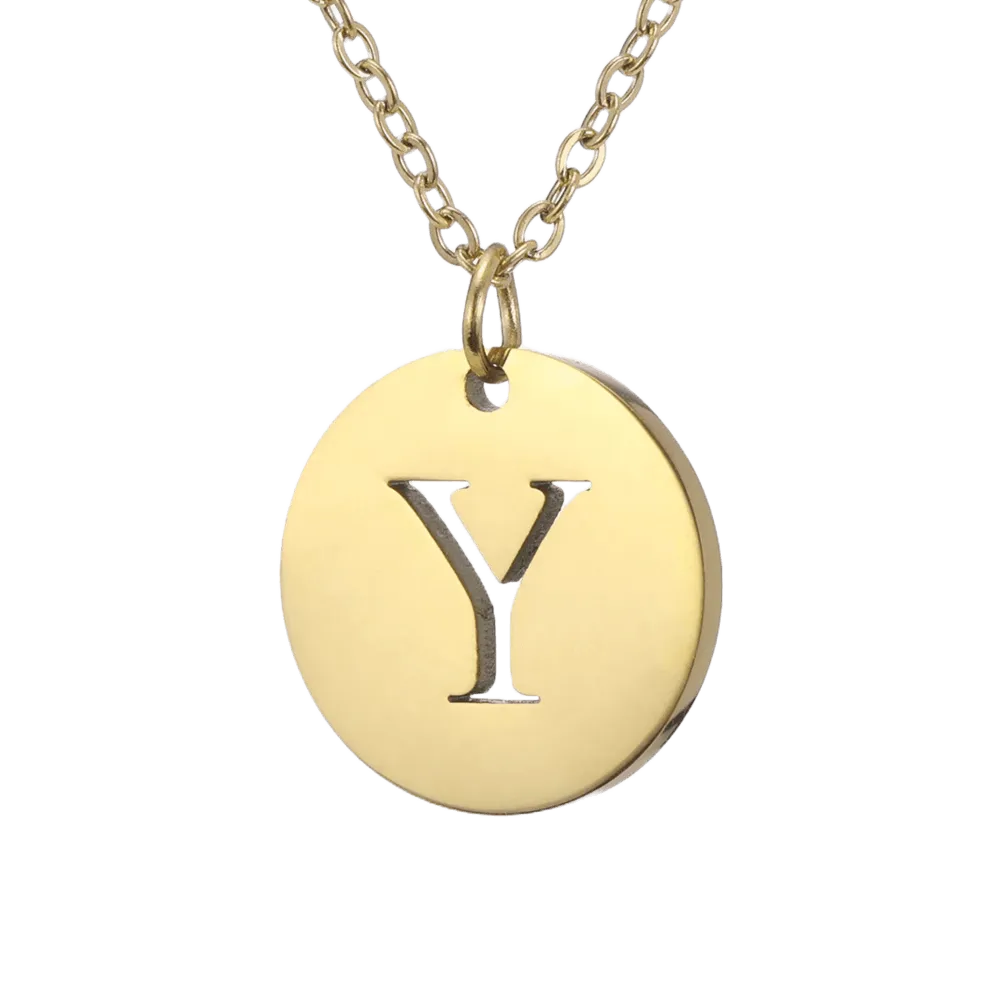 Alphabet Necklace Gold Plated - Letter Y