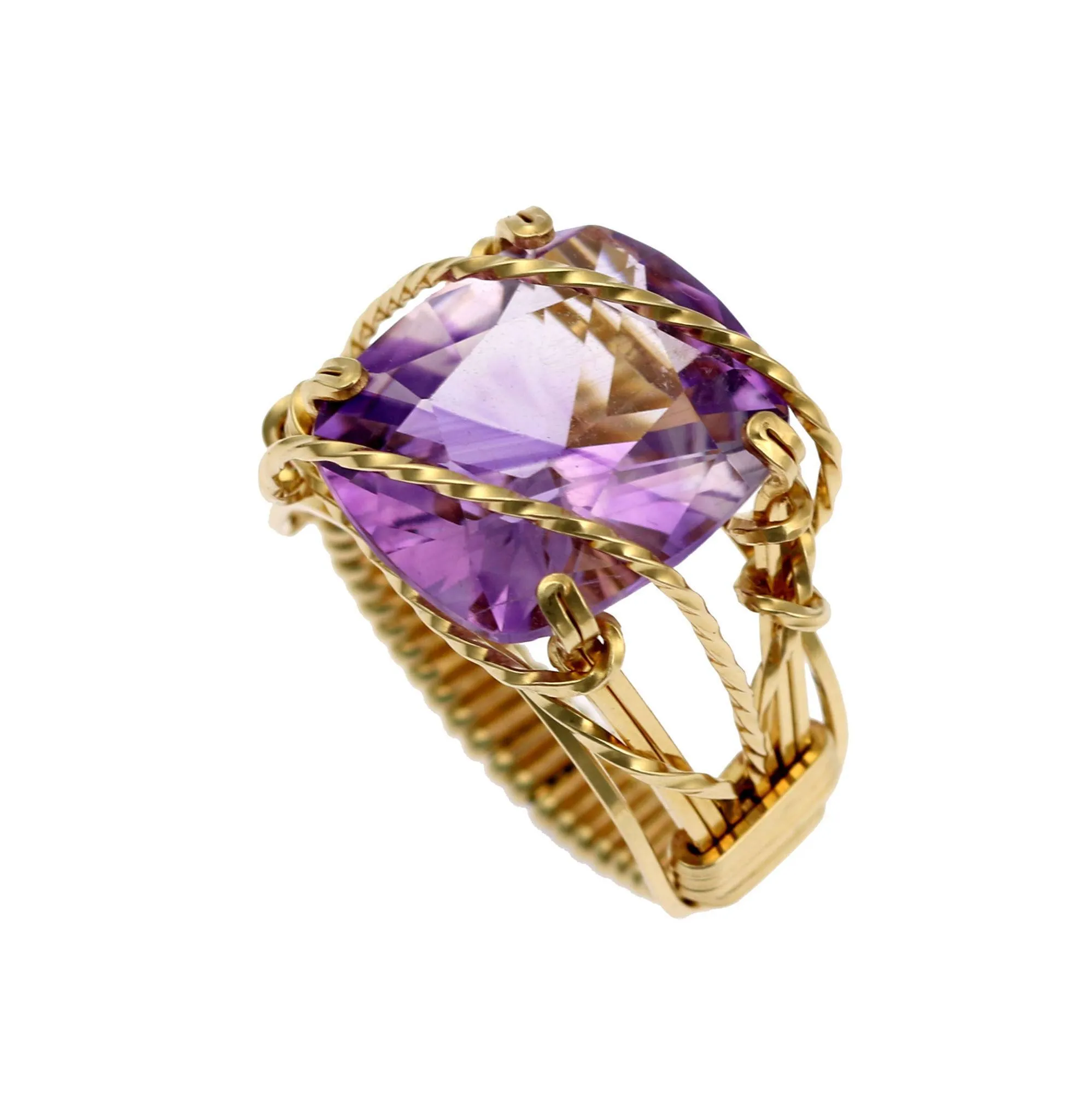 Amethyst 14K Gold-filled Cocktail Ring