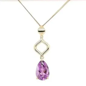 Amethyst 9ct Drop Pendant