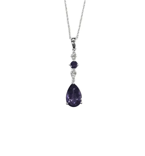 Amethyst & 0.05CTW Diamond Necklace