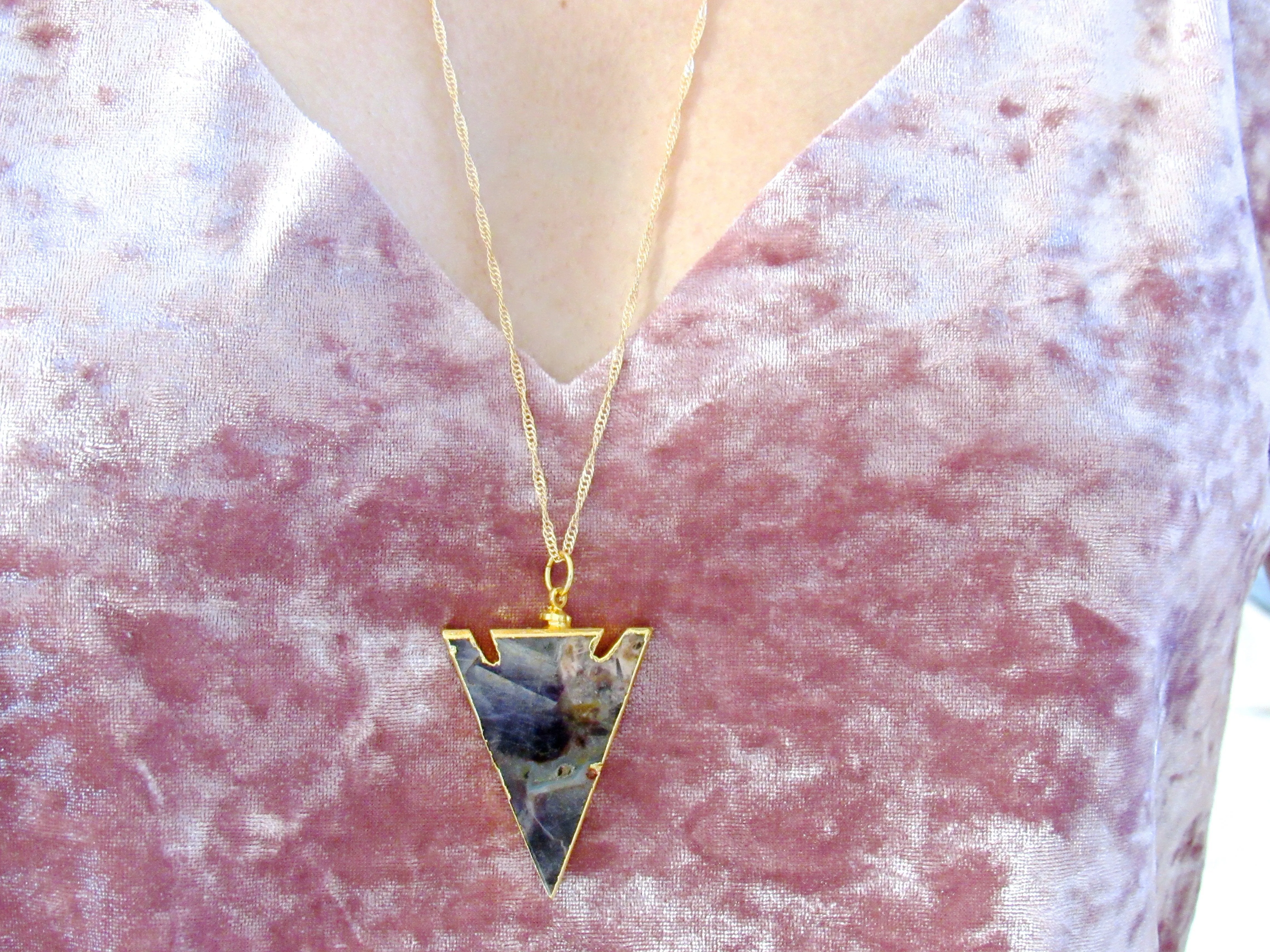 Amethyst Arrowhead Necklaces