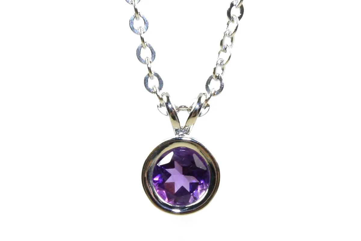 Amethyst Bezel Necklace