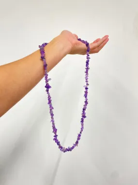 Amethyst Crystal Chip Necklace