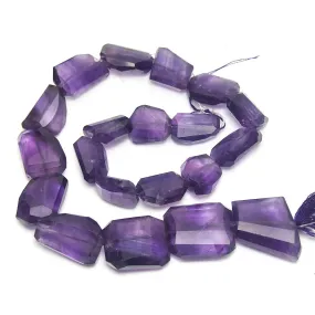 Amethyst Faceted Nugget Strand