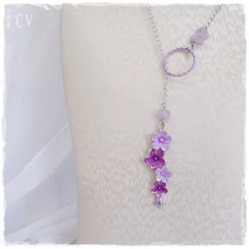 Amethyst Gemstone Lariat Necklace