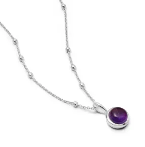 Amethyst Healing Stone Necklace Sterling Silver