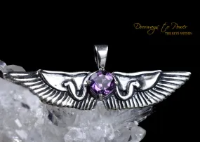 Amethyst Isis Wings Crystal Pendant