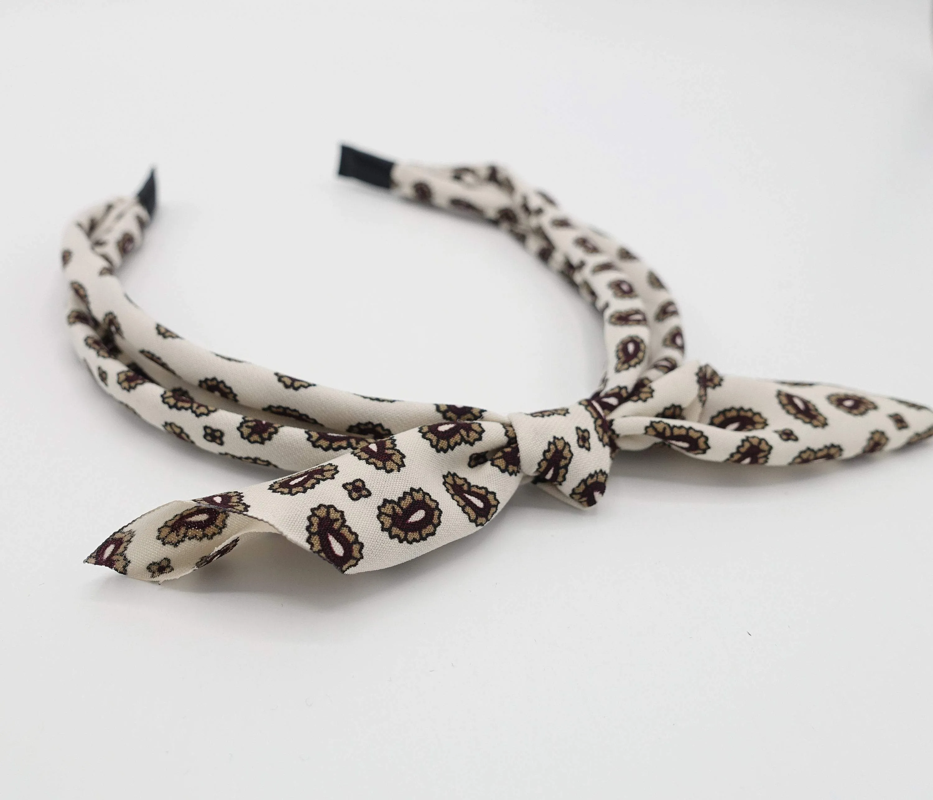 amoeba print bow knot triple fabric strand headband unique thin hairband women hair accessory