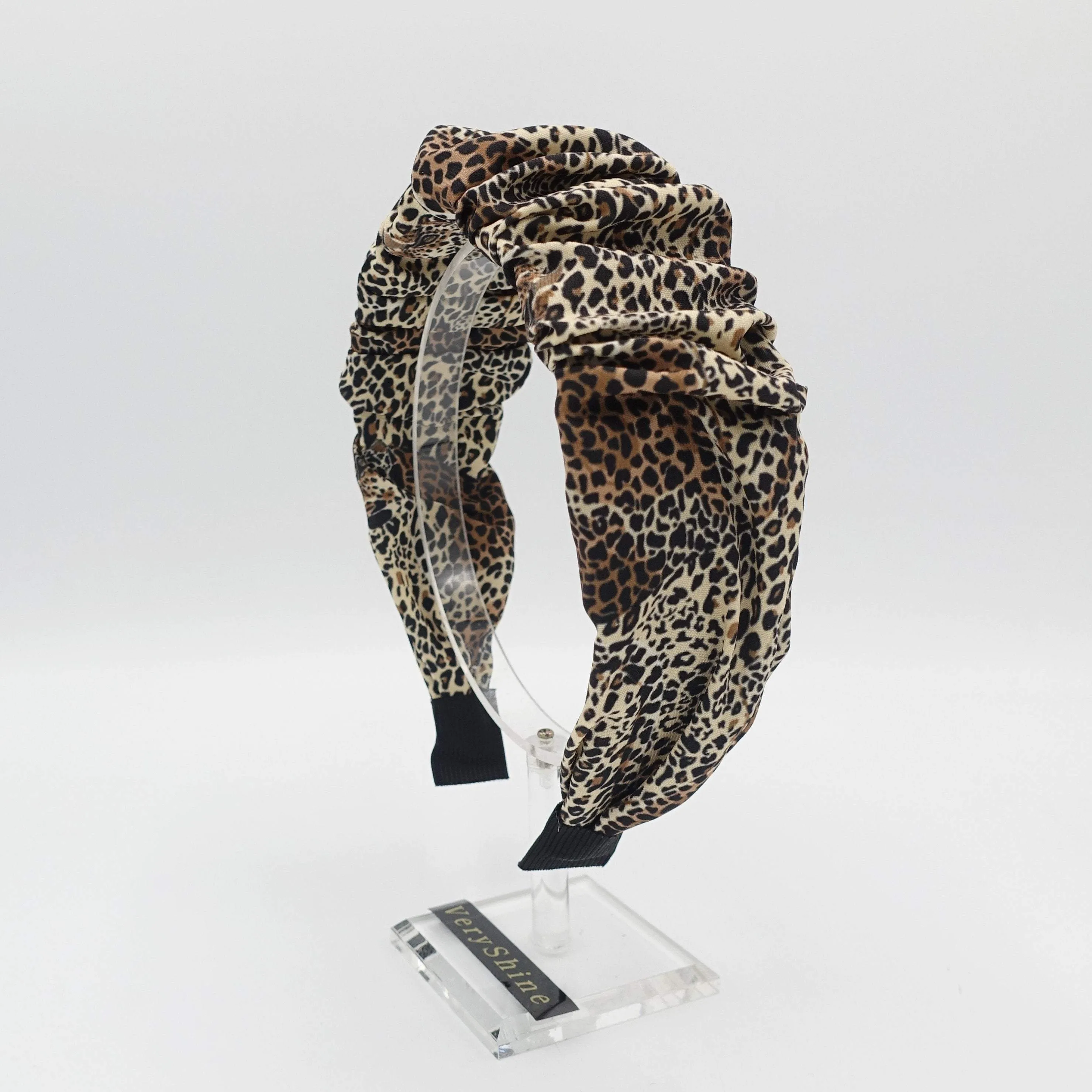 animal print headband ruched leopard hairband stylish hair accessory