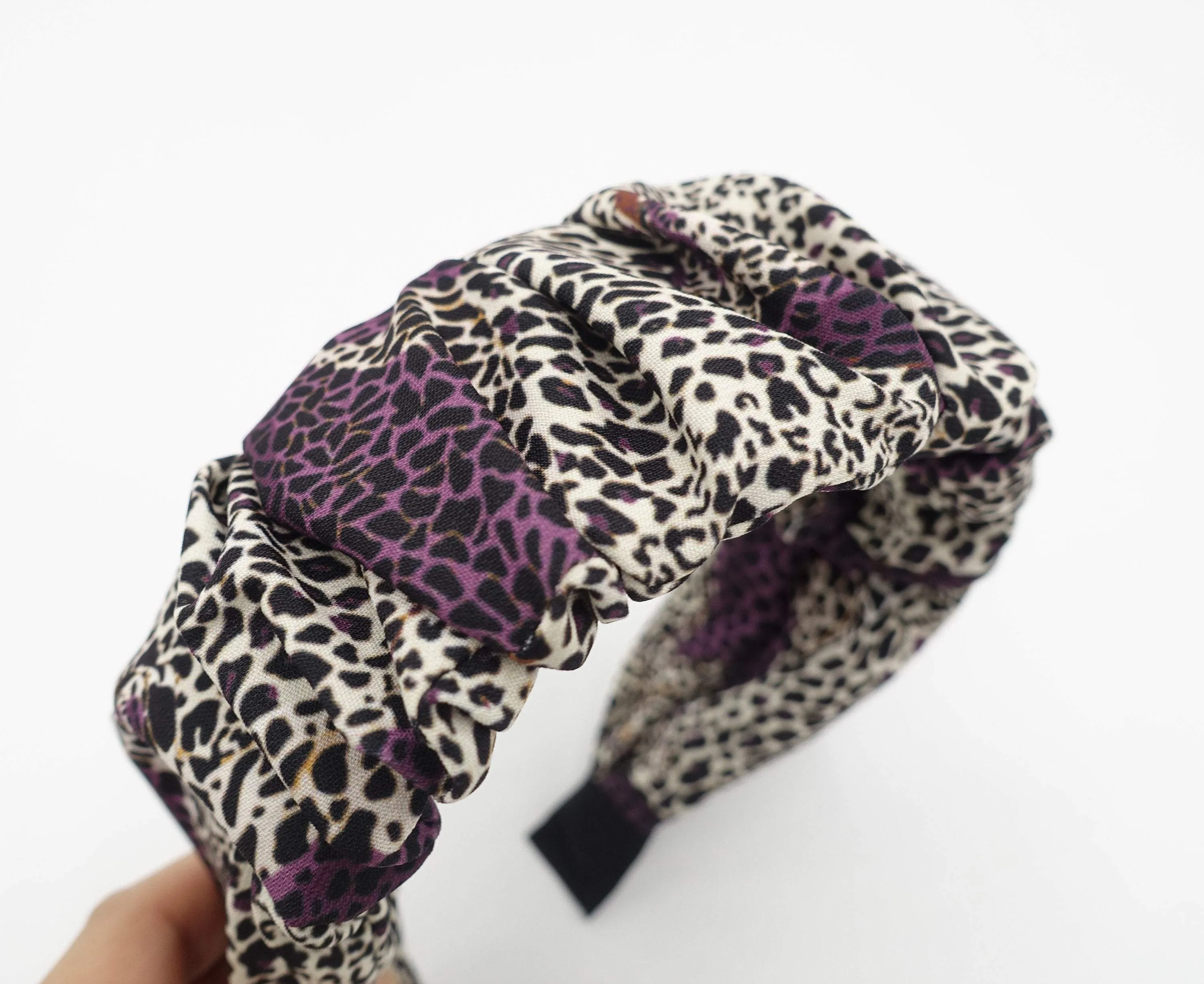 animal print headband ruched leopard hairband stylish hair accessory