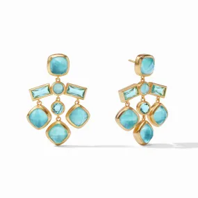 Antonia Chandelier Earrings - Iridescent Bahamian Blue