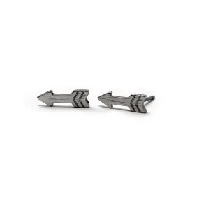 Arrow Stud Rhodium Plated Earrings