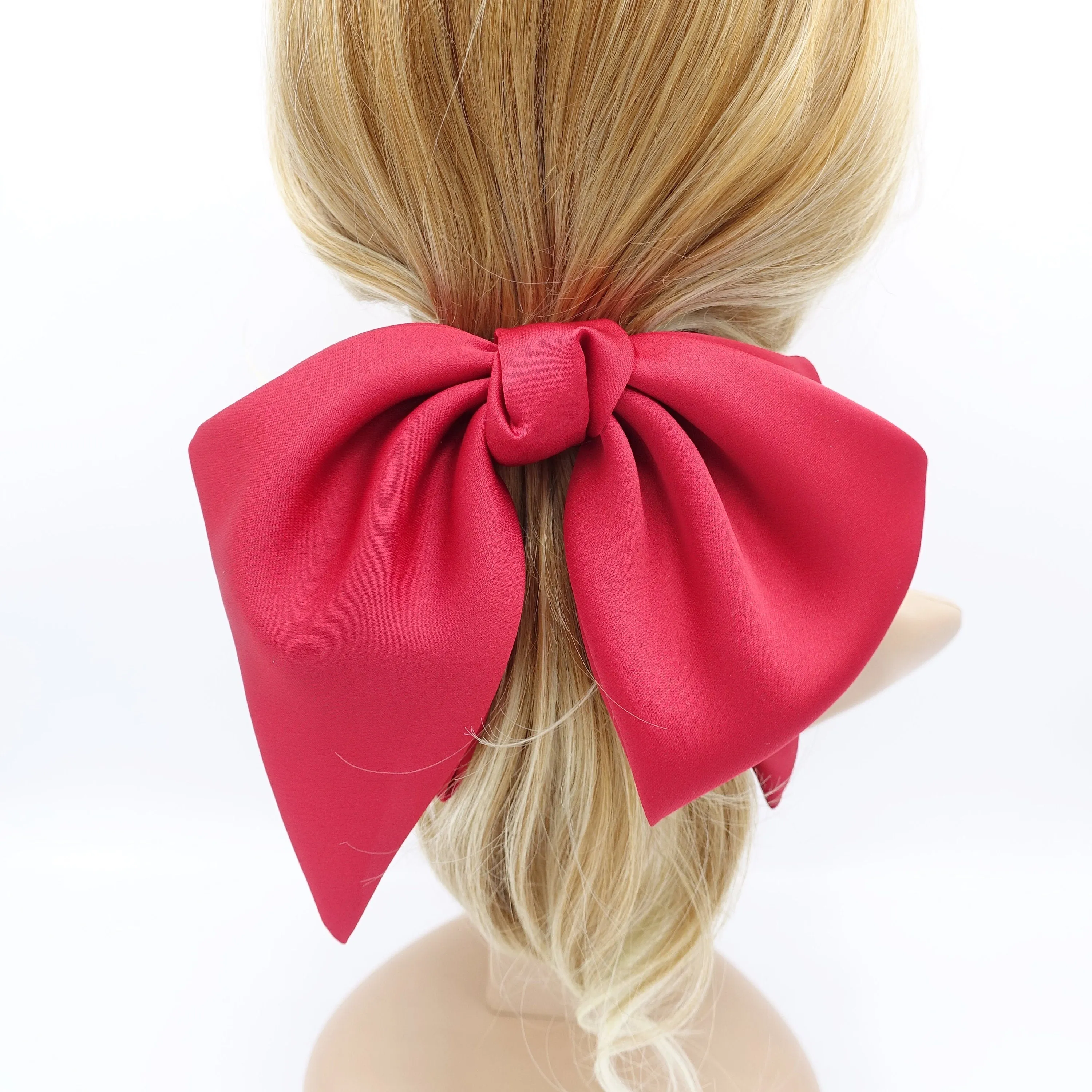 Aura satin hair bow big women french barrette  french barrette women hair accessory