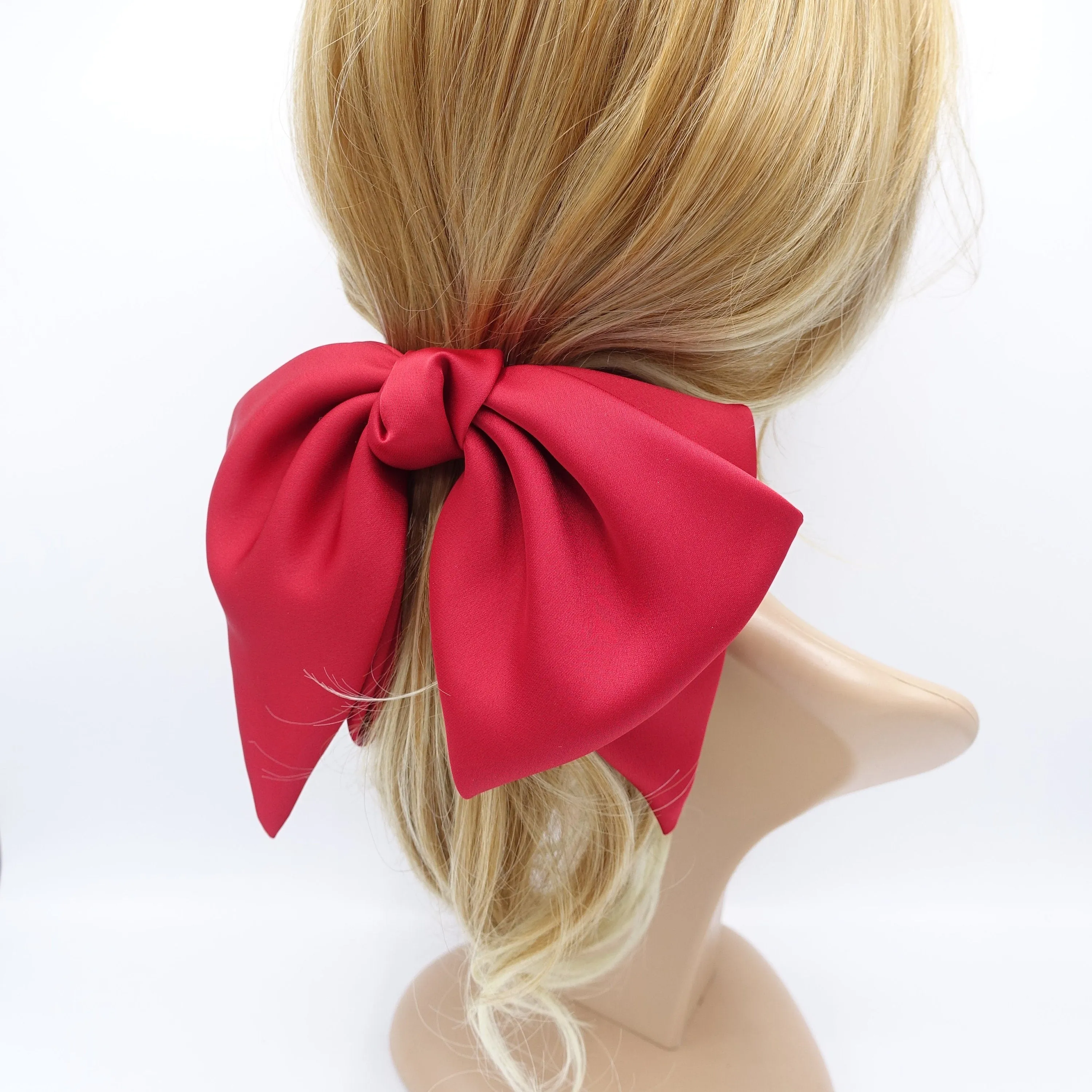 Aura satin hair bow big women french barrette  french barrette women hair accessory