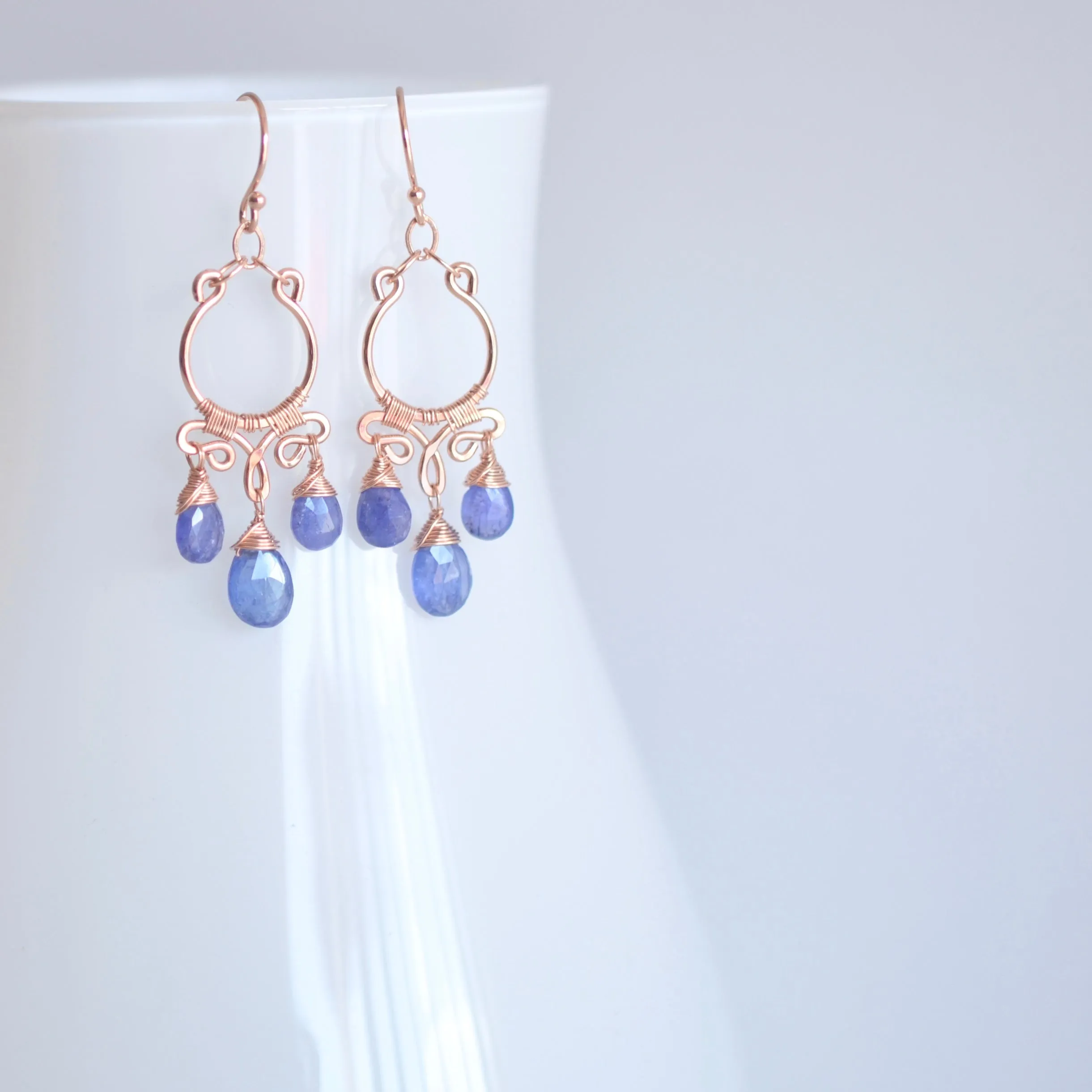 Aura - Tanzanite, 14k Rose Gold Filled Earrings