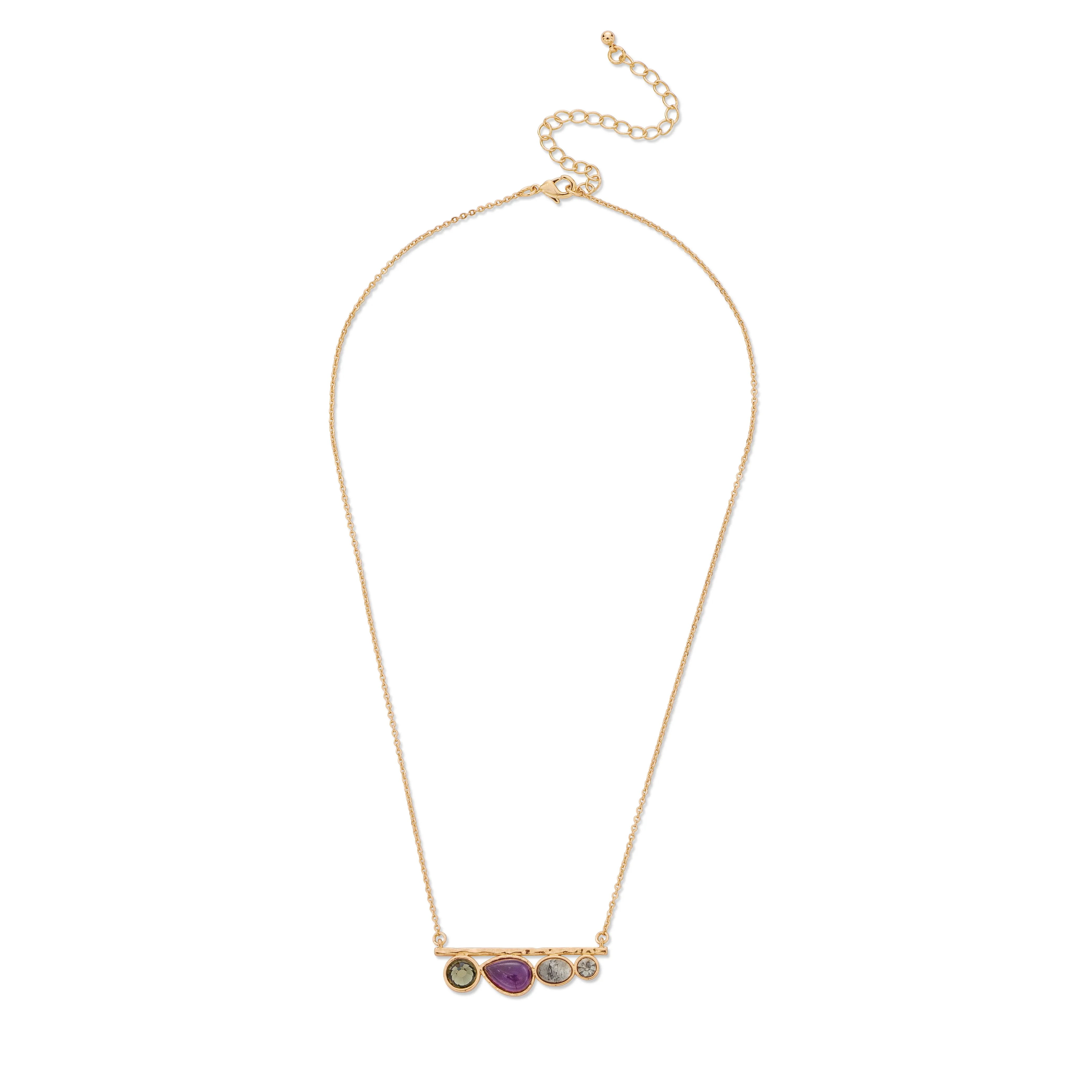 Azalea Multi Stone Bar Necklace