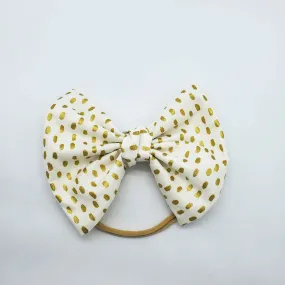 Baby headband Bow, Fabric Bow with Nylon Band,