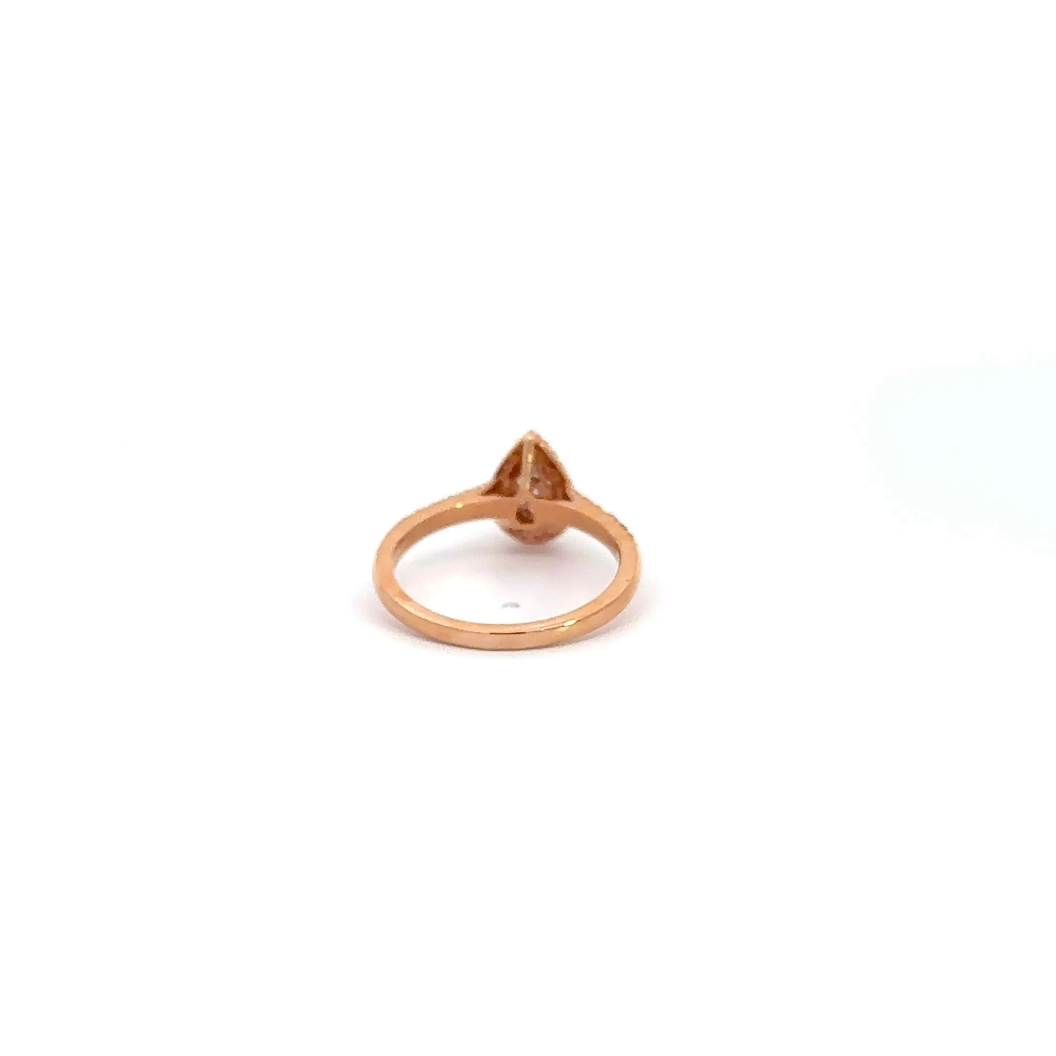 Baikalla 14k Rose Gold Tear Moissanite Engagement Ring