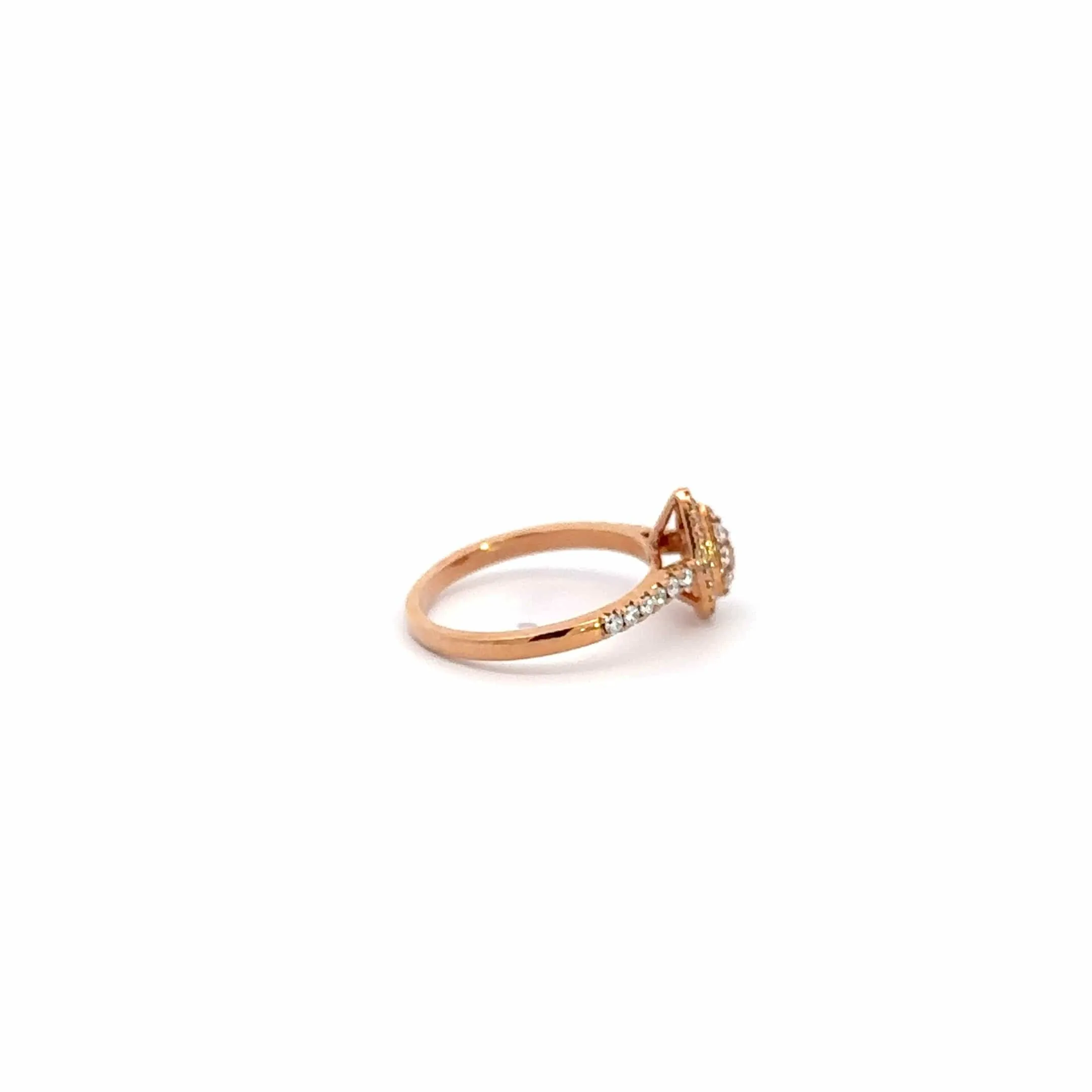 Baikalla 14k Rose Gold Tear Moissanite Engagement Ring