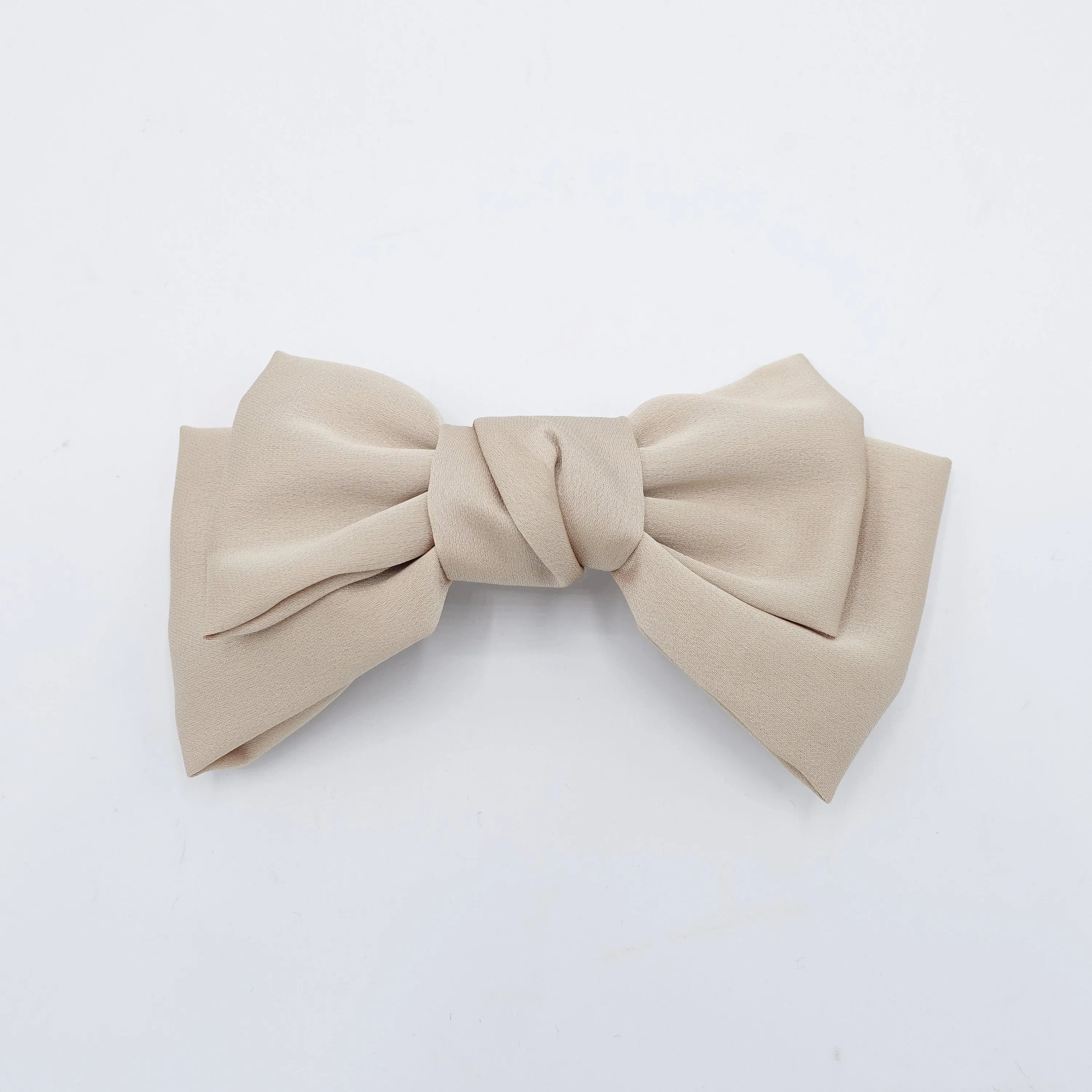 basic satin hair bow regular size layered bow hair accessory for women