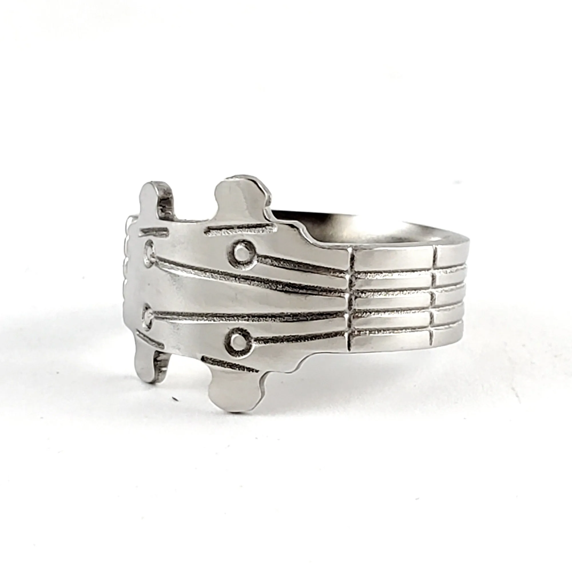 Bass Guitar Neck Stainless Steel Spoon Ring