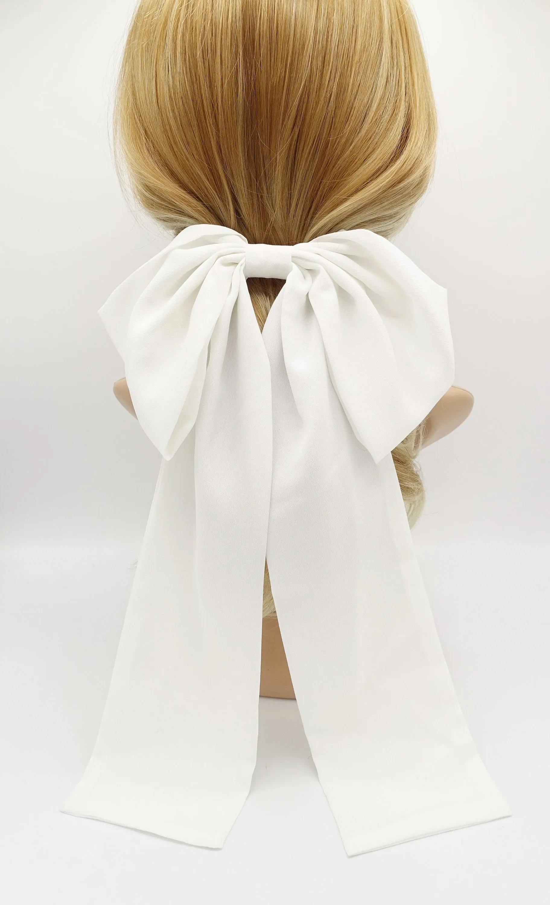 big chiffon hair bow  Goddess bridal hair bow for women