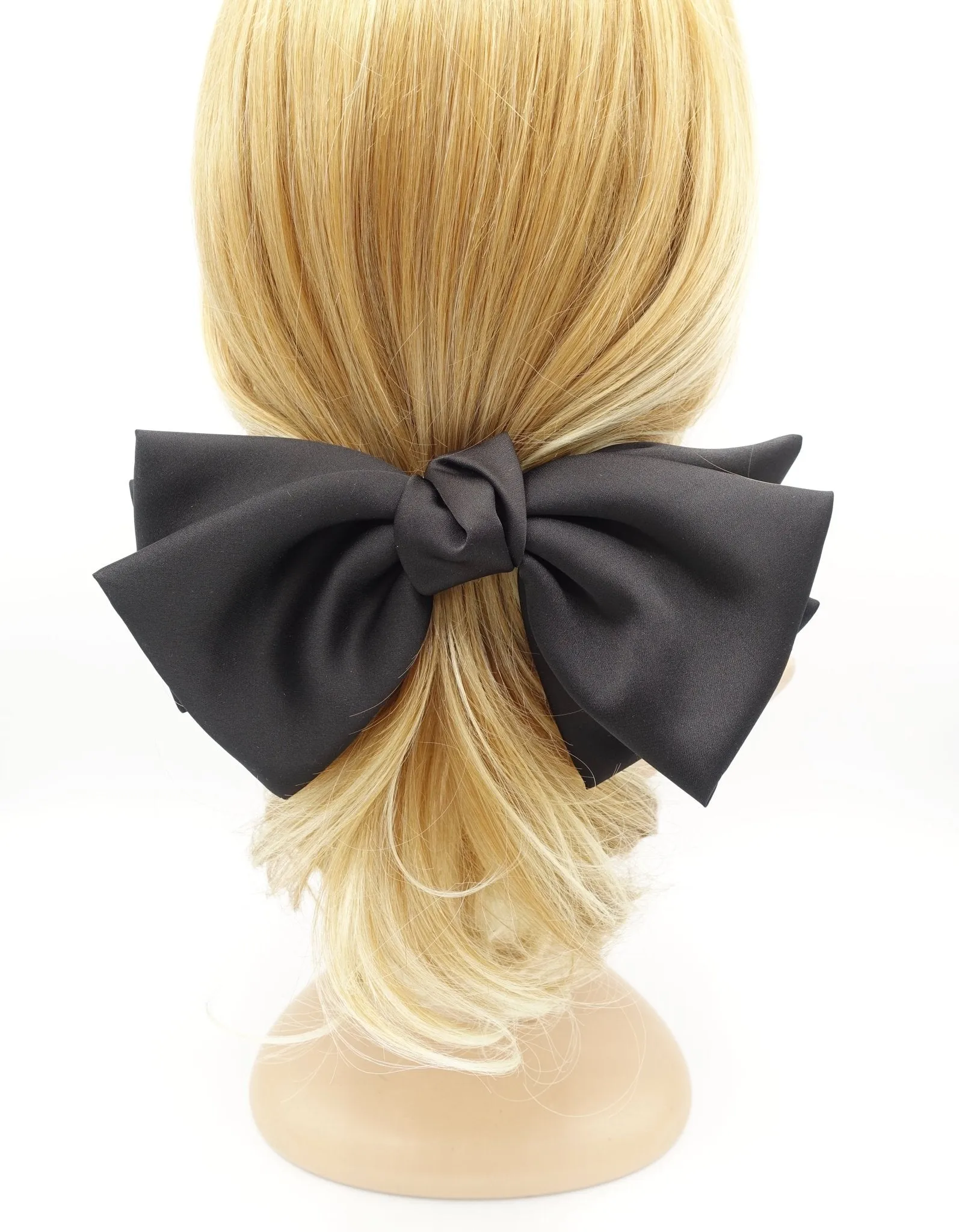 big triple wing hair bow satin double layered bow stylish women hair accessory