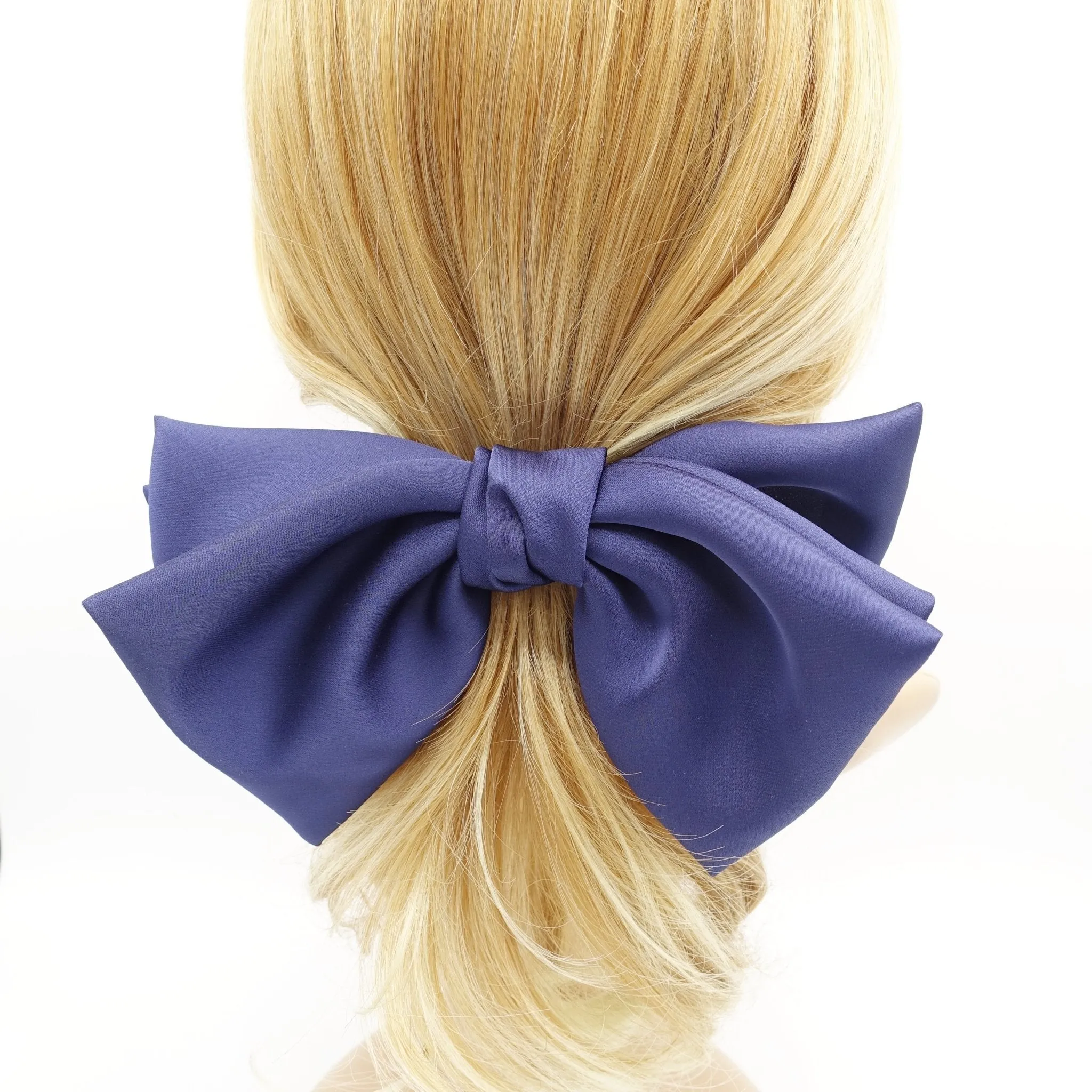 big triple wing hair bow satin double layered bow stylish women hair accessory