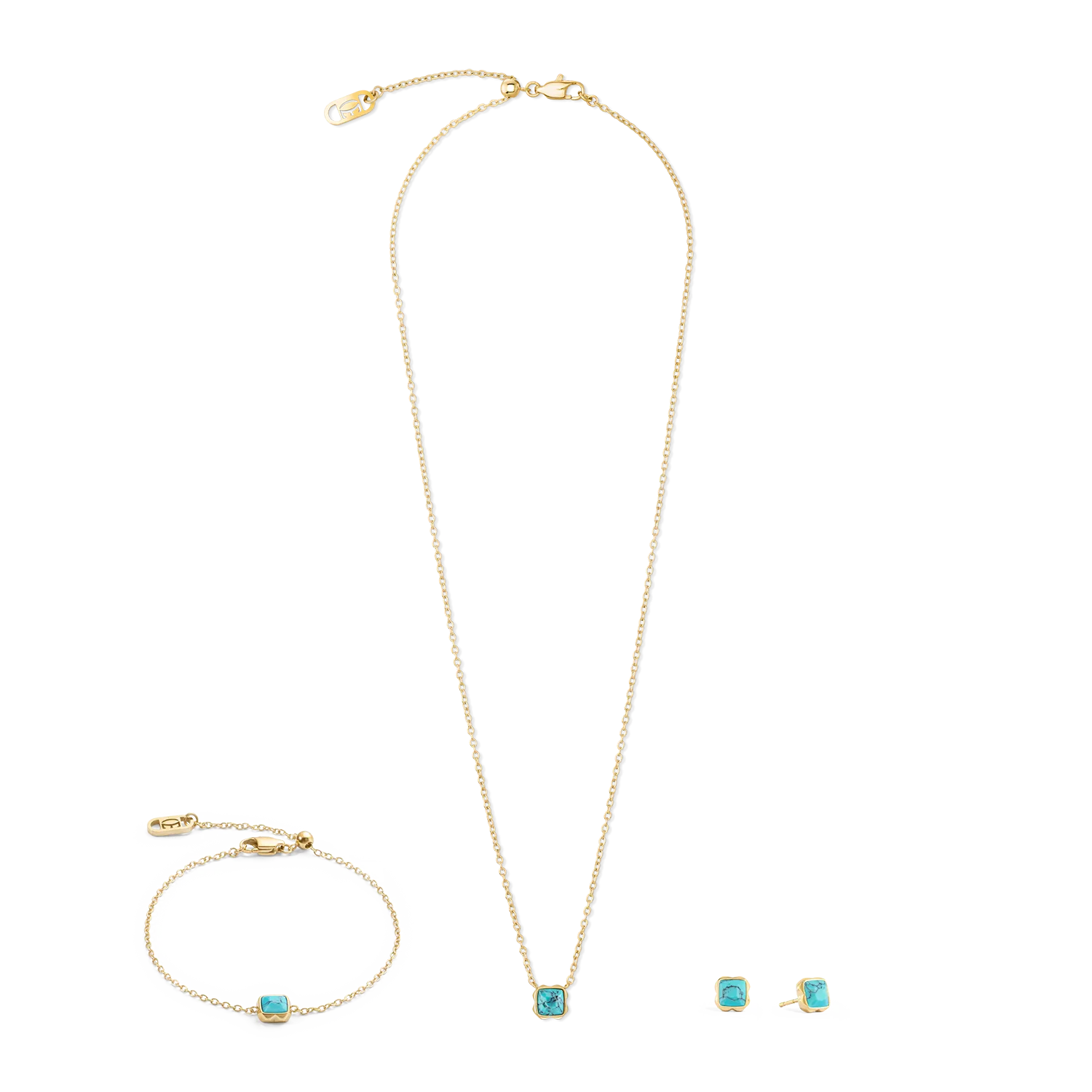 Birthstone December Necklace Turquoise Gold