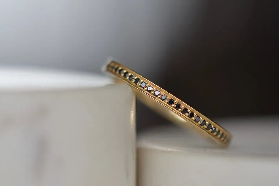 Black Diamond Stackable Eternity Band with Enamel