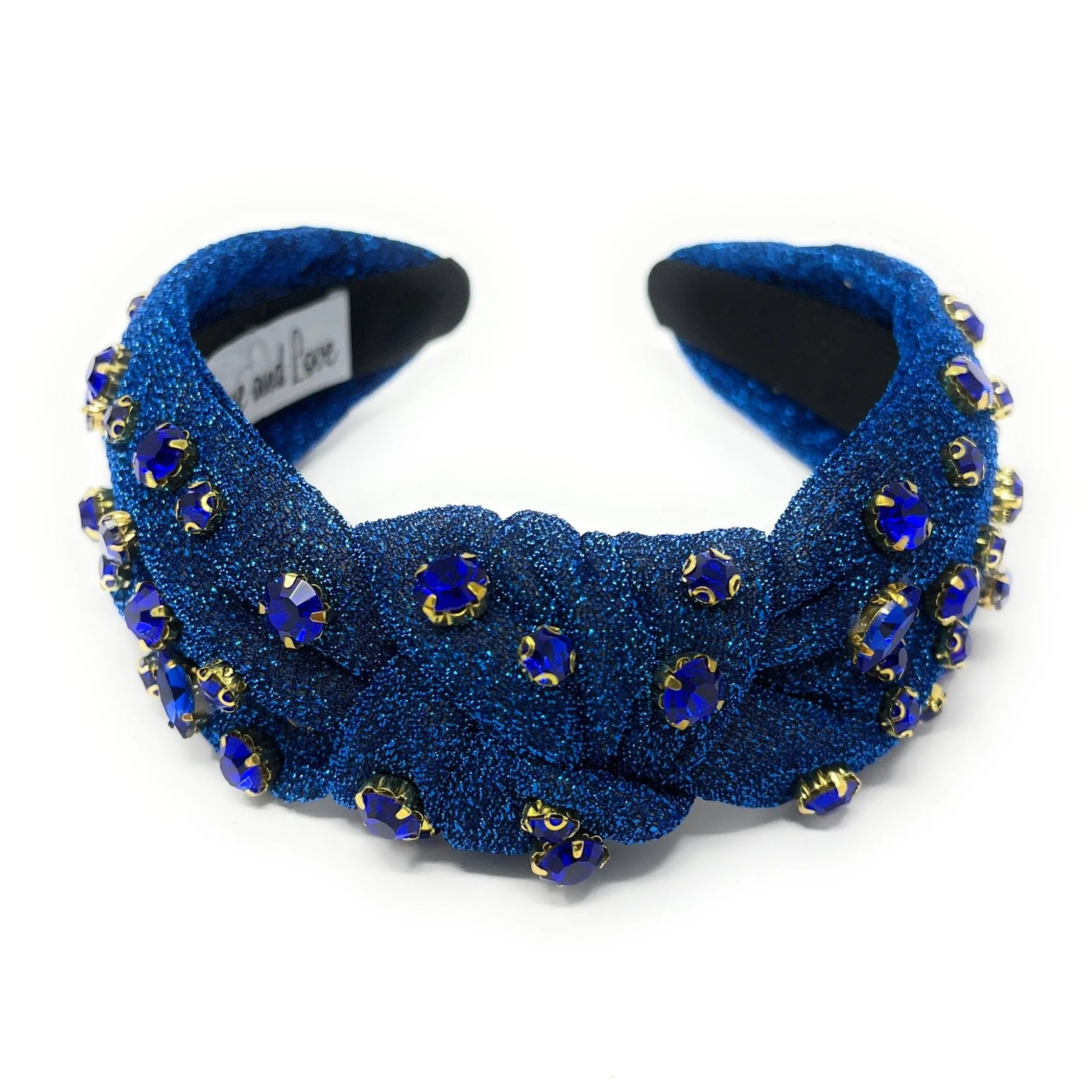 Blue Shimmer Jeweled Knot Headband