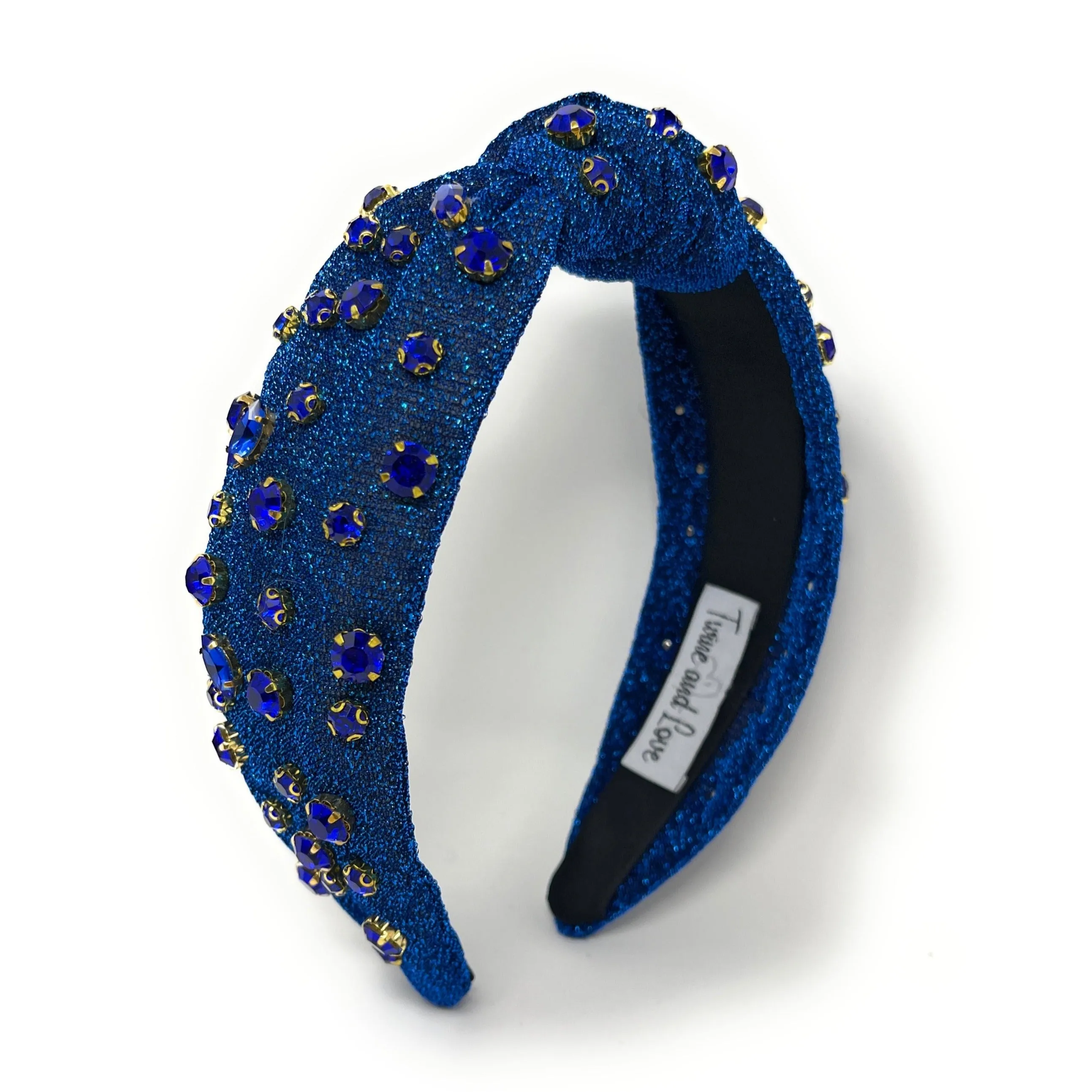 Blue Shimmer Jeweled Knot Headband