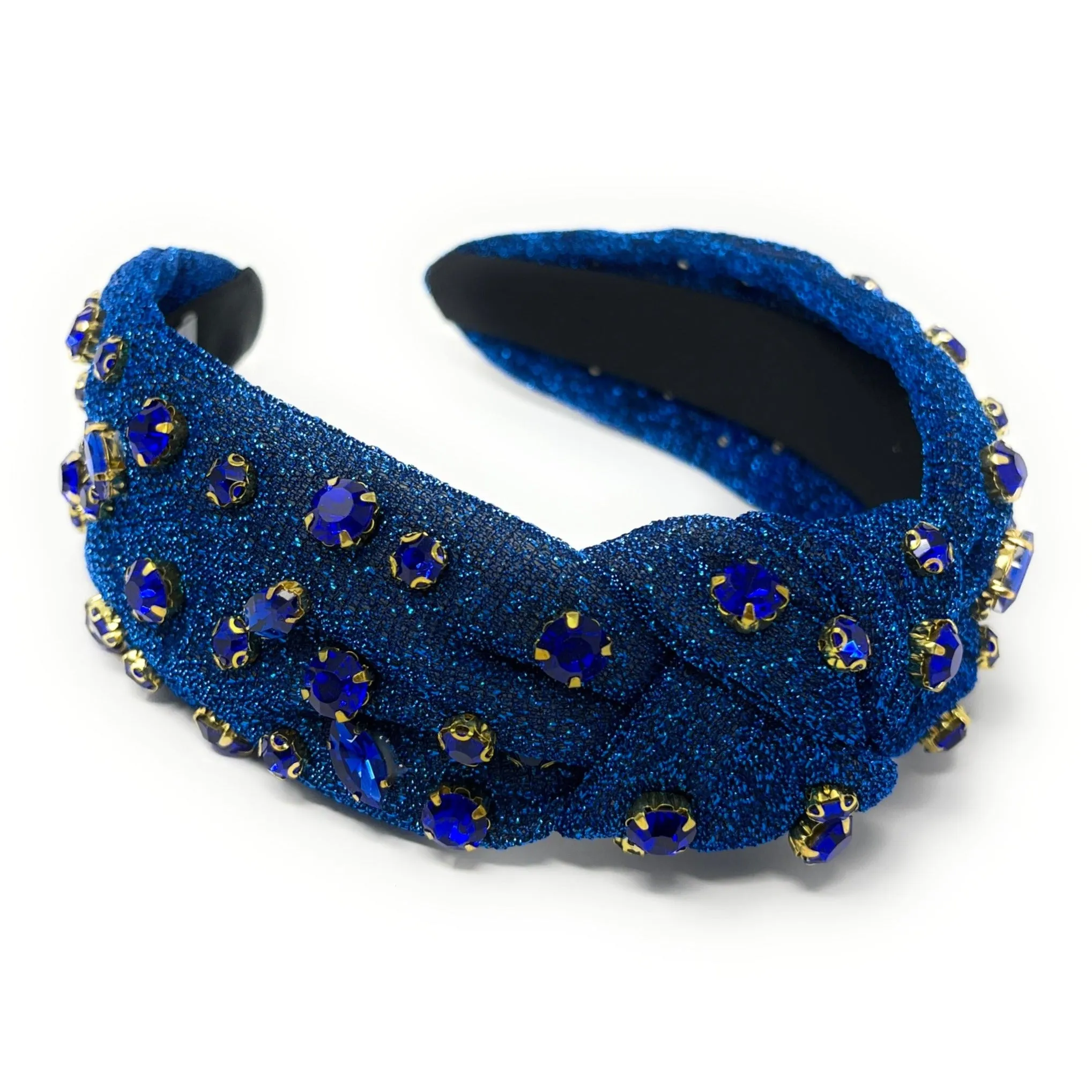 Blue Shimmer Jeweled Knot Headband