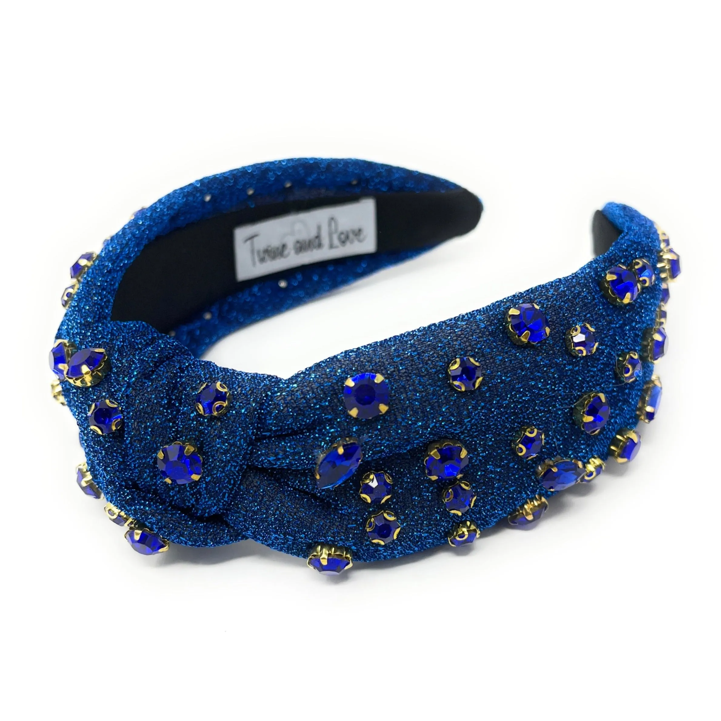 Blue Shimmer Jeweled Knot Headband