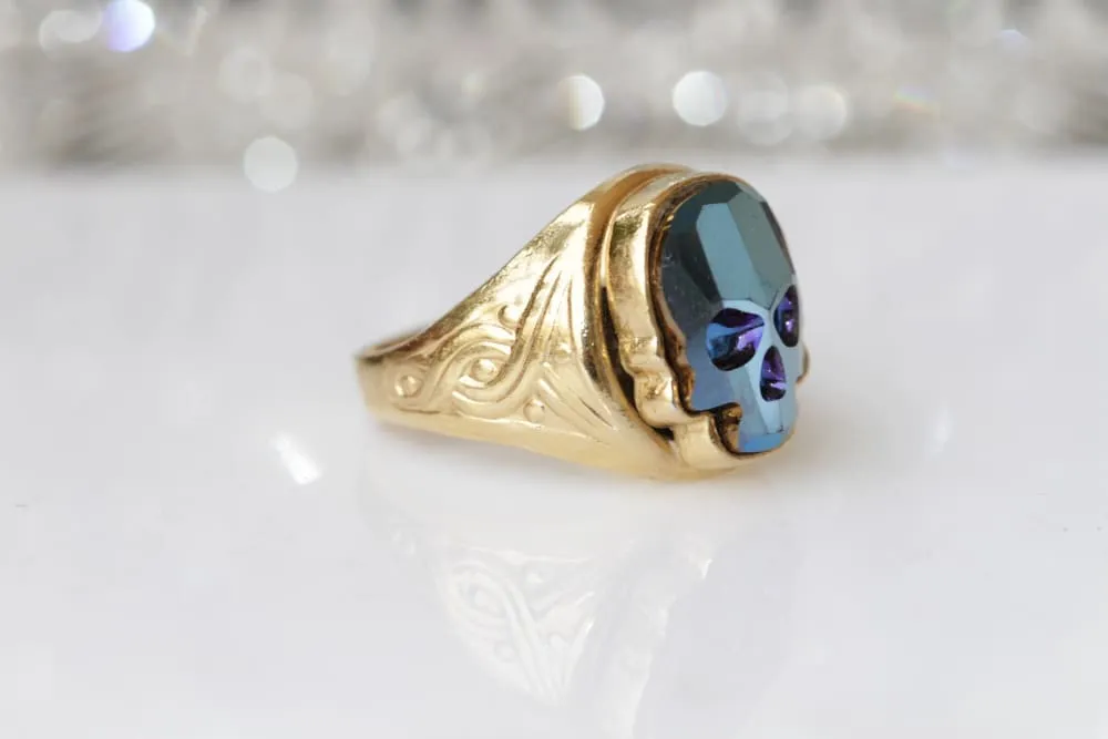 BLUE SKULL RING