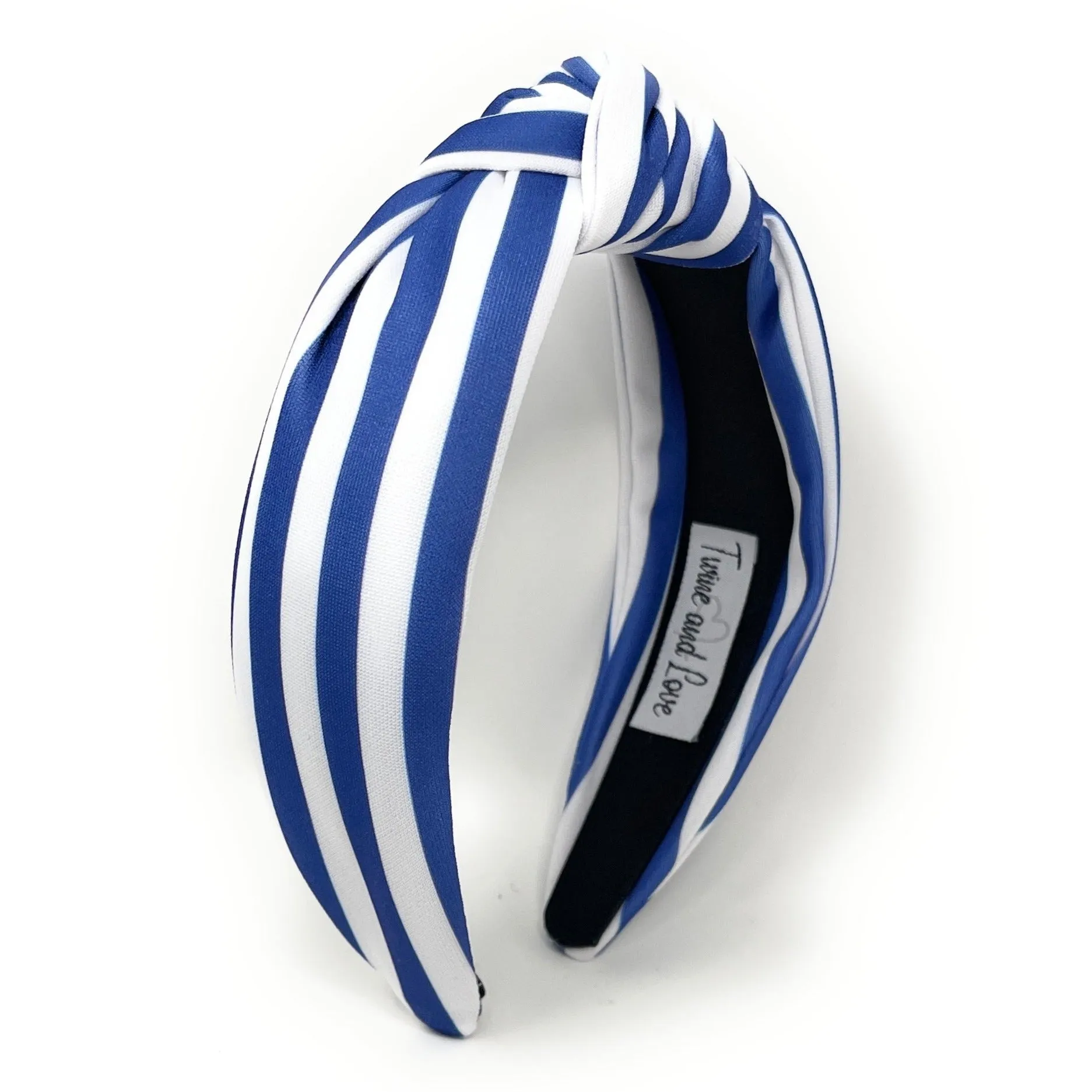 Blue White Stripe Knotted Headband