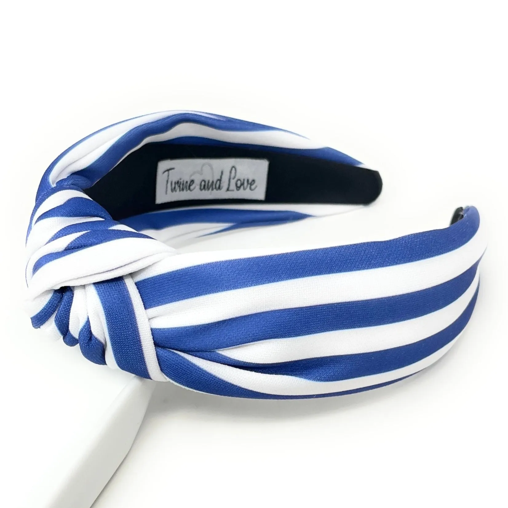 Blue White Stripe Knotted Headband