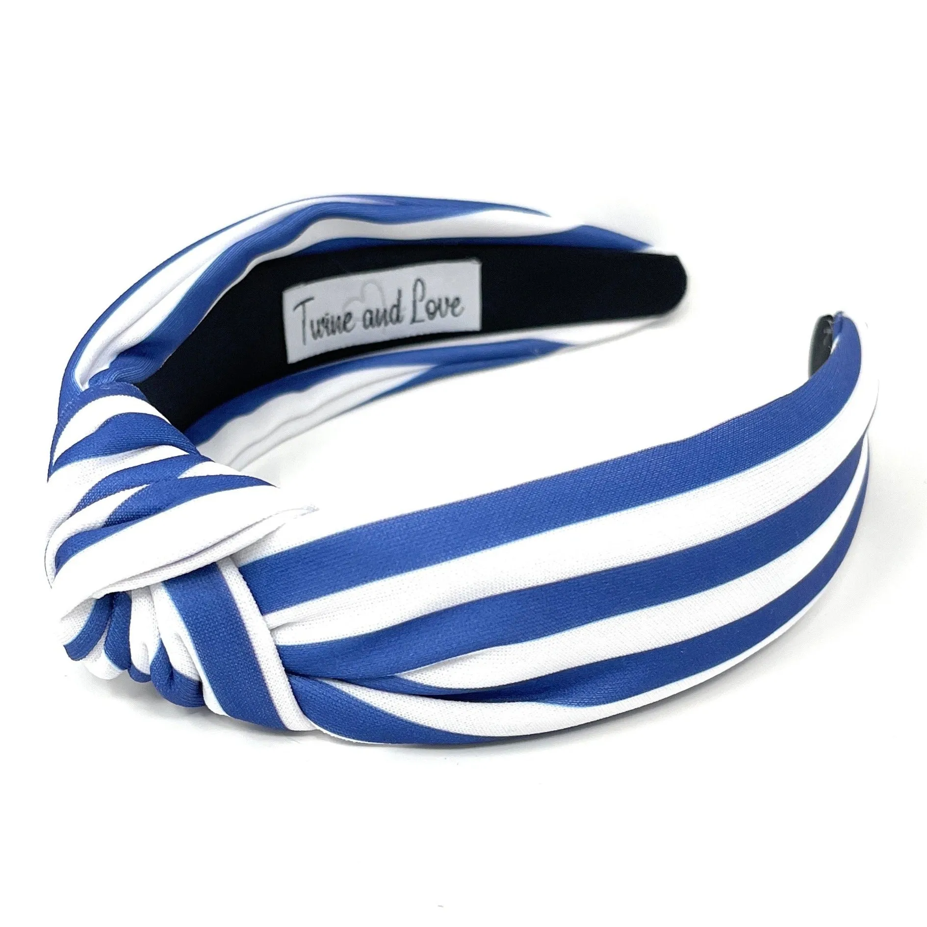 Blue White Stripe Knotted Headband