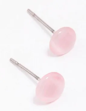 Blush Round Stud Earrings