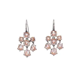 Bottega Veneta Orange Oxidised Silver Chandelier Earrings